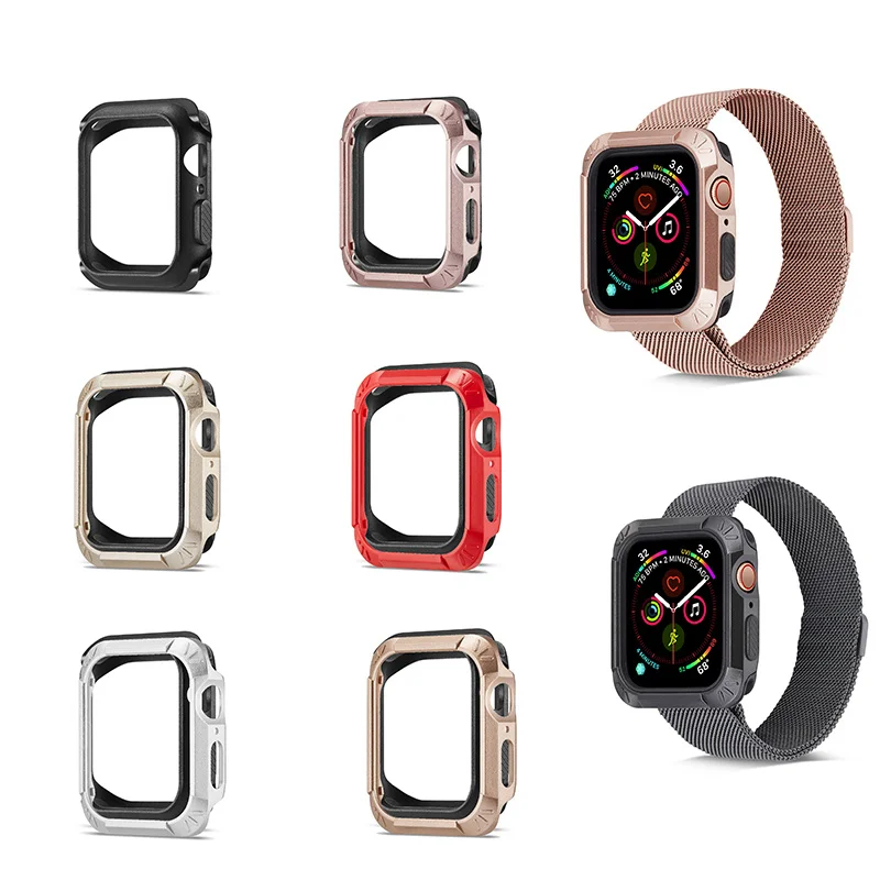 Двойной цвет для Apple Watch группа серии 4 IWatch случае мм 40 мм 44 модные часы защиты чехол Чехол для часов