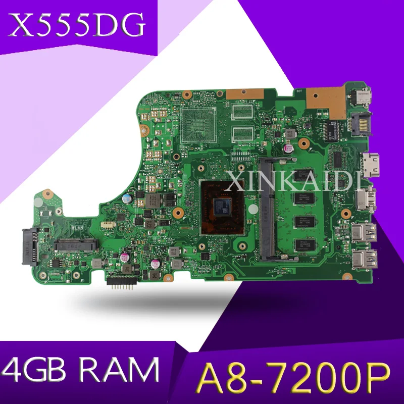 XinKaidi X555DG X555YI материнская плата для ноутбука для ASUS X555D A555D X555DG X555Y K555D материнской A8-7200P 4 Гб Оперативная память