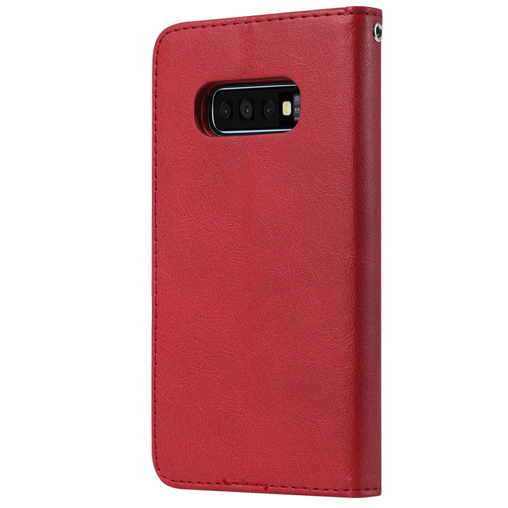 2 в 1 съемный чехол-книжка чехол для телефона для samsung Galaxy S10 Lite J4 J6 плюс A7 A9 J2 Core кожаный чехол с ремешком