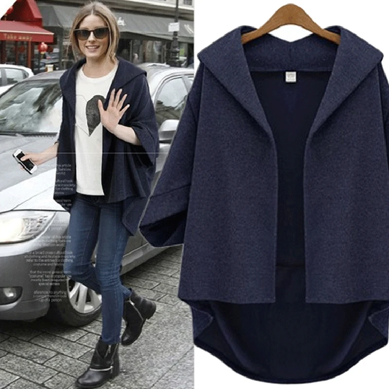 

Women Spring And Autumn Coat Short Coat Women Batwing Sleeve Women Wool Coat Oversize Coats For Women Plus Size Overcoats Female