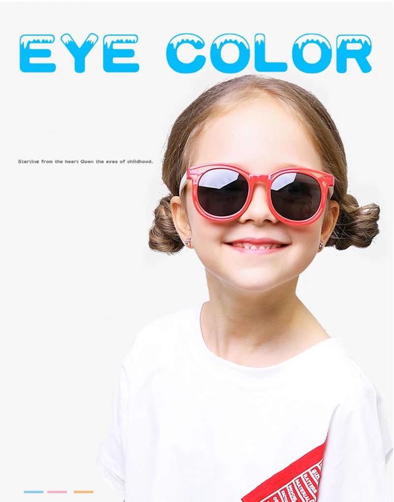 Psacss круглые винтажные Поляризованные солнцезащитные очки для детей, для девочек и мальчиков, Детские милые силиконовые оправы, брендовые солнцезащитные очки Gafas Infantil