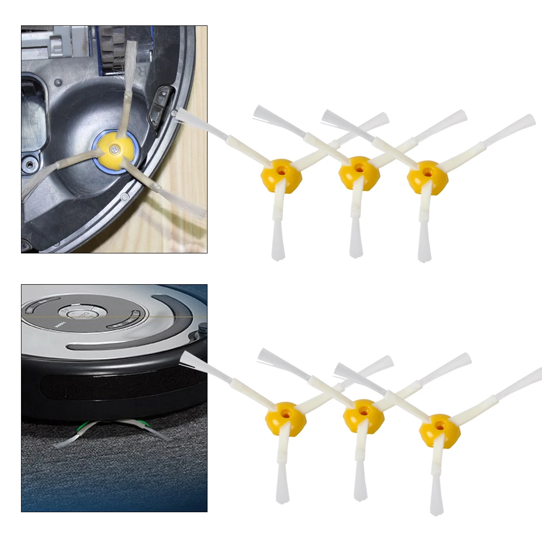 

Replacement 3-Armed Side Brushes for iRobot Roomba 500/600/700 560 570 630 650 760 770
