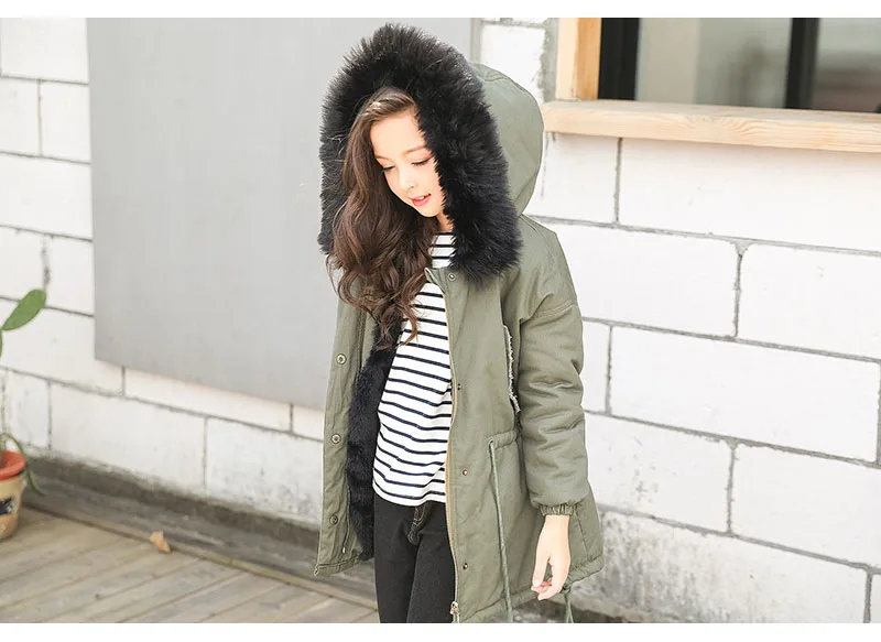 teenage girls winter coat long 2017 children's parkas red green padded thick fur hooded winter jackets for girls clothing 5 6 7 8 9 10 11 12 13 14 15 16 17 years little teenage girl winter coat jacket children winter jackets for girls  (11)