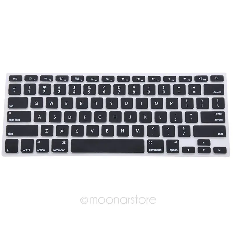 Черный Силиконовая Защитная крышка клавиатуры для Apple Pro 13 15 17, Pro Air 13 мягкие наклейки на клавиатуру 9 цветов - Цвет: Черный