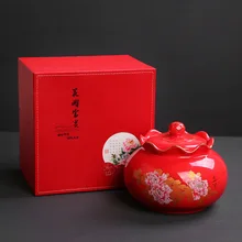 Цветы, чай, керамика, фарфор, китайский красный большой 1 кг, Пуэр бак для хранения, запечатанные банки, высококачественные подарочные коробки