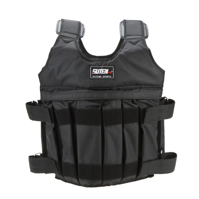 

NEW Max Loading 50KG Weighted Vest Exercise Boxing Training Waistcoat Sanda Sparring Protect Weight Adjustable Jacket Black