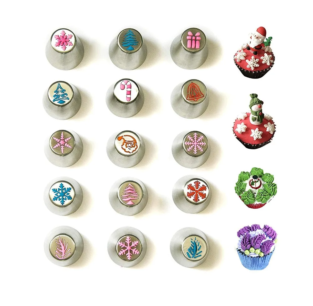 

Russian Icing Piping Tips Christmas Design For Cakes Cupcakes Cookies Fondant Cake Decoration Pastry Baking Tools