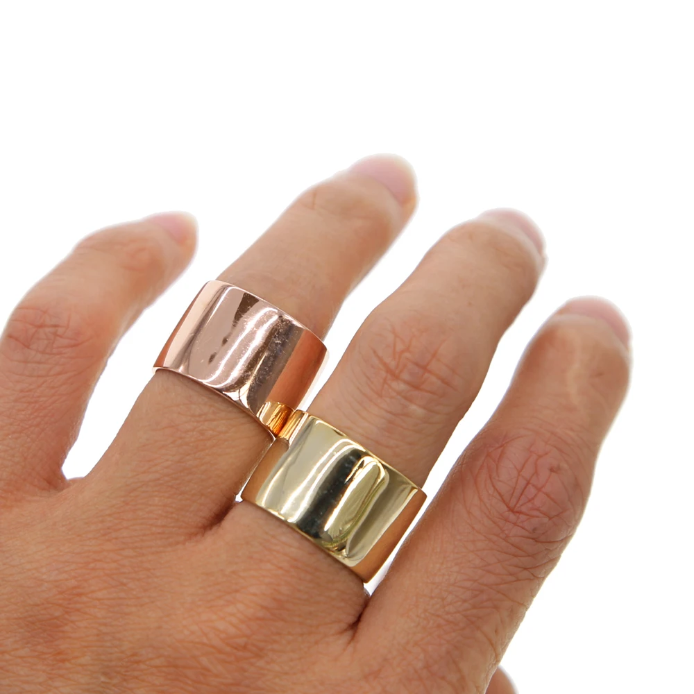 

Luxury Rings Femme Engravable 925 Charm Fashion Jewelry 2 Colors Wide real 925sterling silver Customizable big simple open Ring