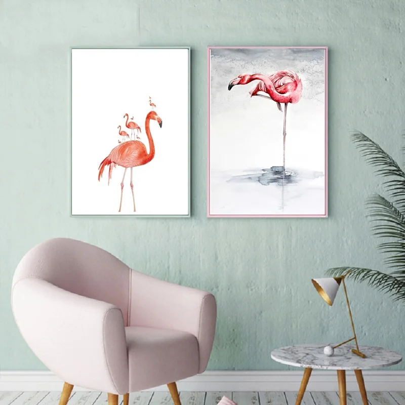 Flamingo-Posters-and-Prints-Watercolor-Animals-Canvas-Painting-Nordic-Style-Kids-Room-Decor-Wall-Art-Pictures