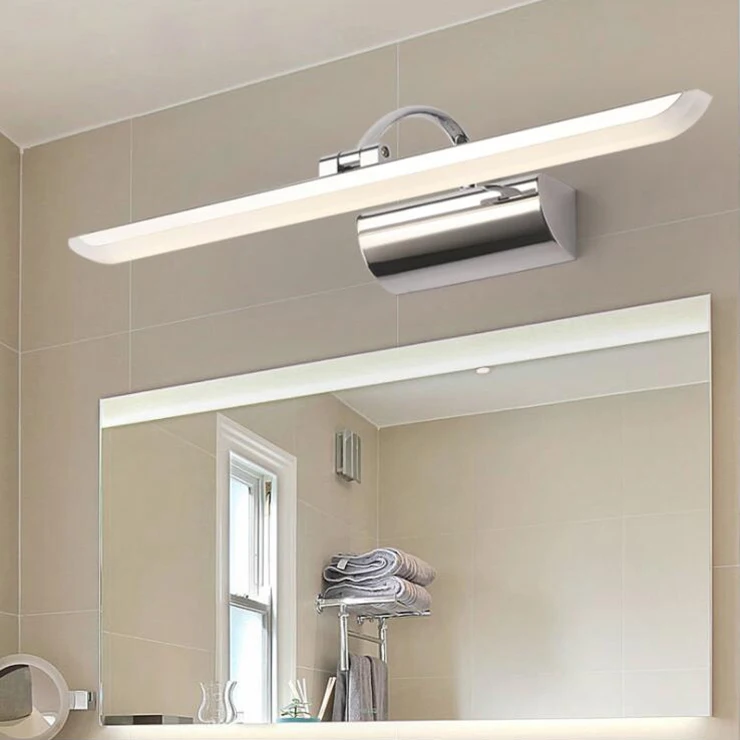 

12W/14W LED Wall Sconces Light Acrylic Mirror Front Lamp Fixture Stainless steel Bathroom Bedroom Silver shell Natural White