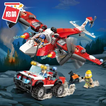 

Enlighten Building Block Fire Rescue Helicopter Spray Water 3 Figure 369pcs Educational Bricks Toy-No Box