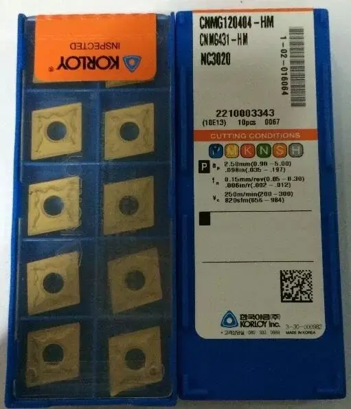 KORLOY CNC CNMG120404/08 HM NC3020Carbide вставка Пазовая карбидная вставка для токарного станка инструмент