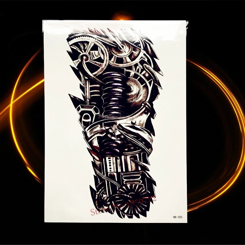 Временные тату-наклейки с изображением волка для мужчин, большие тату-Стикеры для тела, женские тату-стикеры 21*15 см, водостойкие тату-наклейки с изображением Волков - Цвет: HHB305