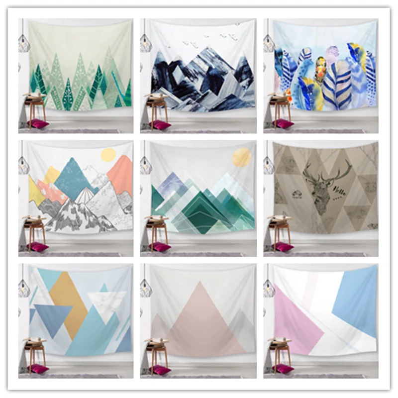 

Wall Tapestry Geometric Tapestry Abstract Minimalist Nordic Wall Hanging Tenture Mural Modern Room Decor Geometric Blanket
