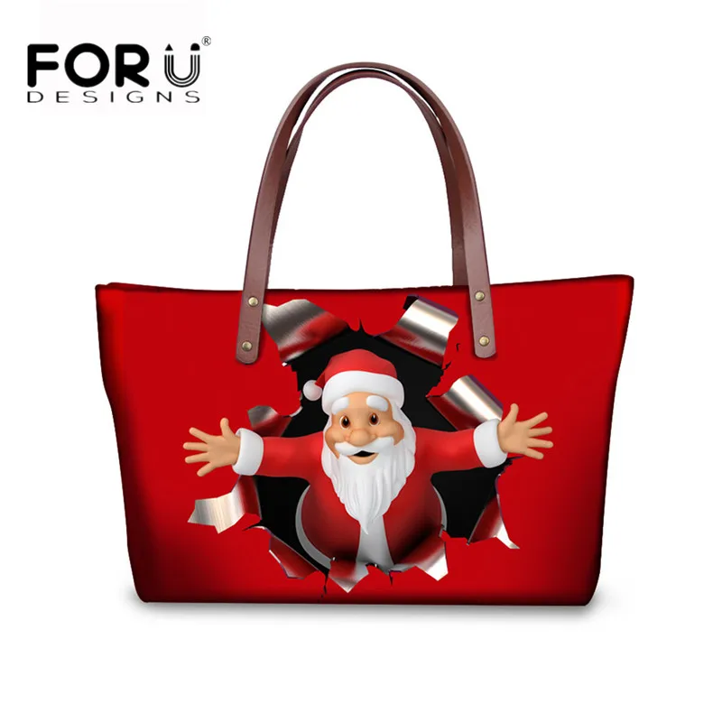 FORUDESIGNS Newest Merry Christmas Women Handbags Luxury Designer Tote ...