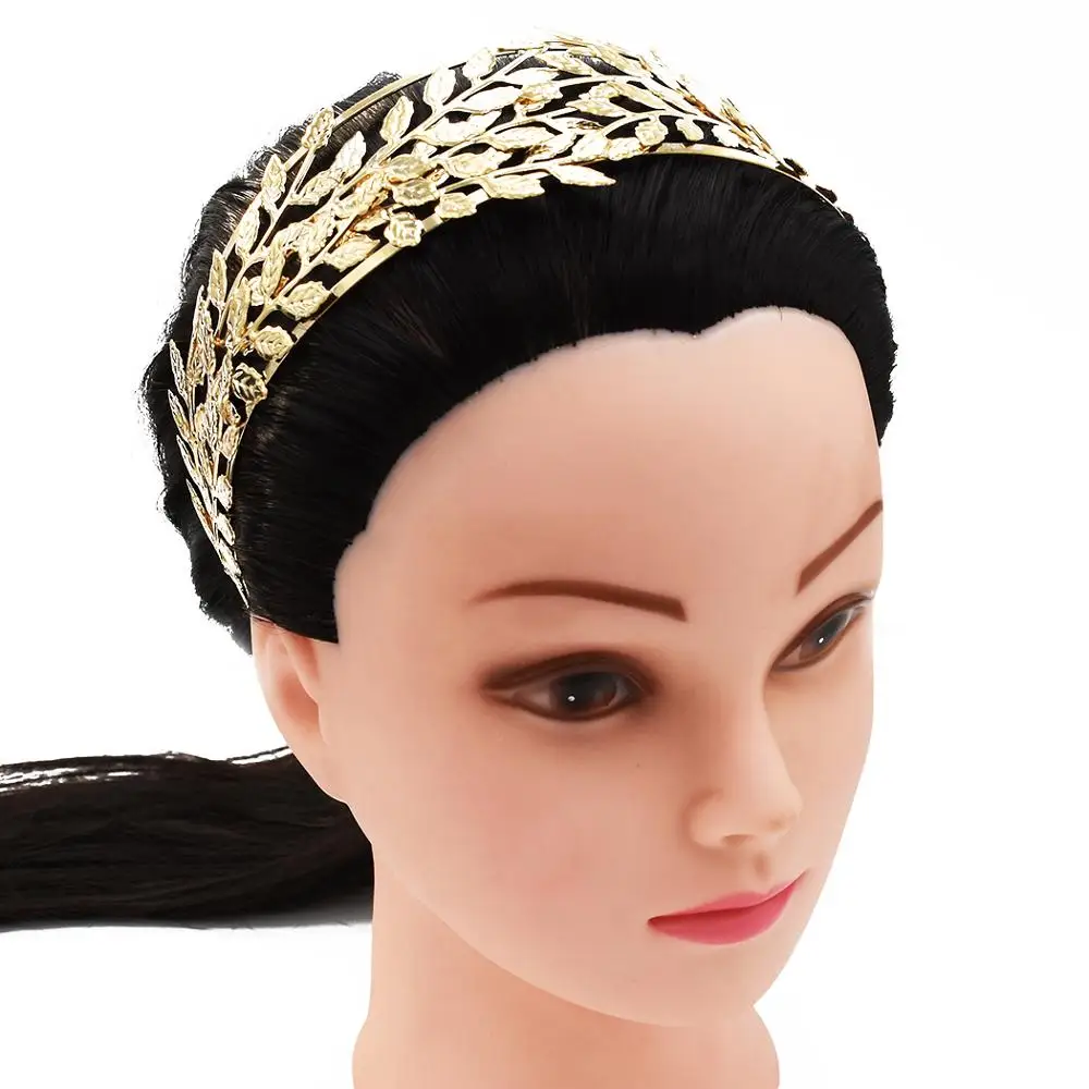 

Greek Gold Leaf Headbands Hairbands Women Crowns & Tiaras Leaf Hair Combs Clip Bridal Headpiece Boho Wedding Hair Accessories