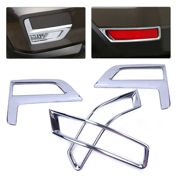 

CITALL 4pcs Car Chrome Plated Front &Rear Fog Light Lamp Cover Trim fit for Nissan Rogue XTrail 2017 2018 Facelift model