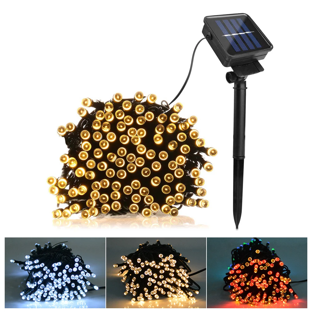 Гирлянда Праздничная на солнечной батарее 50 100 200 светодиодов|string lamp|fairy lightsholiday