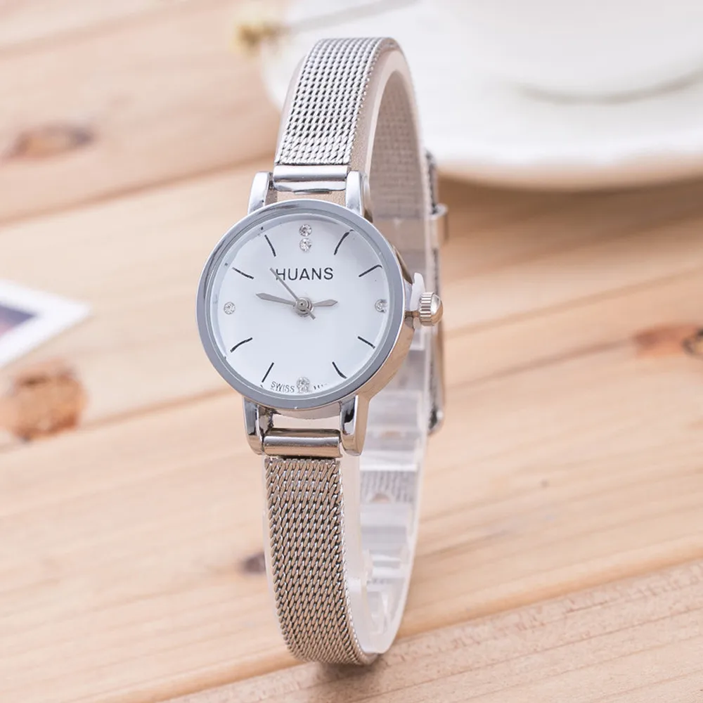 Женские серебряные наручные часы из нержавеющей стали с сетчатым ремешком relojes para hombre, высококлассные темпераментные металлические часы