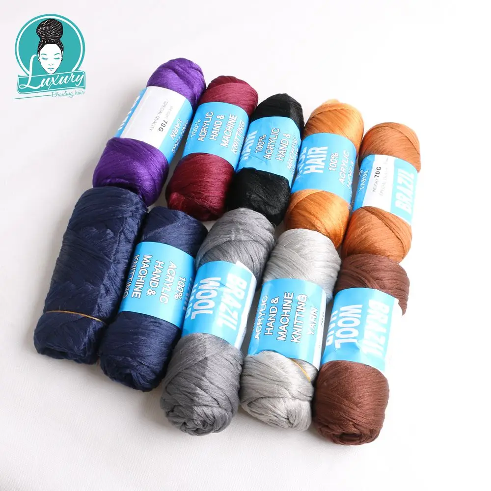Brazilian Wool Hair Acrylic Hand&Machine Knitting Yarn for African Hair Braiding Sengalese Twist Jumbo Braids/Crochet/Dreadlocks