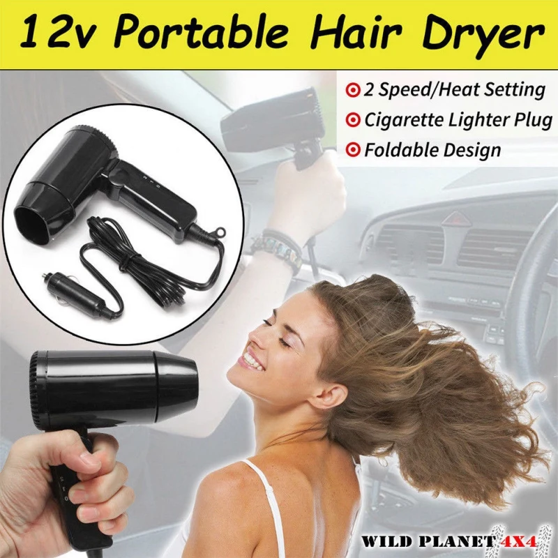 

2019 12V Black Travel Car Folding Camping Hair Dryer Window Defroster Car Heater