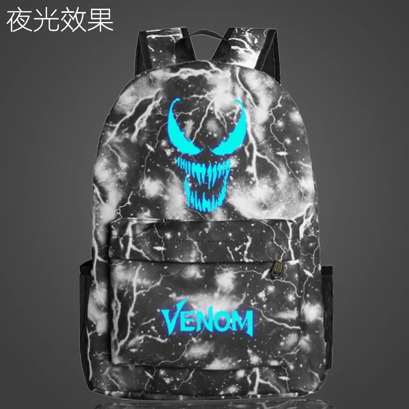 Новое поступление, светящийся школьный рюкзак Venom, дорожная сумка, рюкзак для мужчин