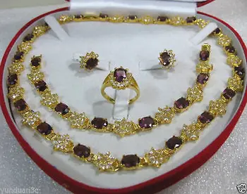 

women's jewelry purple Necklace Bracelet Earring Ring AAA style 100% Natural jade Noble Fine jewe