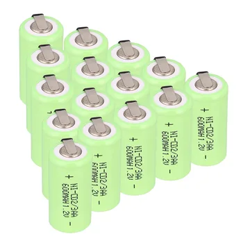 

New arrival for ! 15 pcs Ni-Cd 1.2V 2/3AA rechargeable battery NiCd Batteries - Green 600 mah