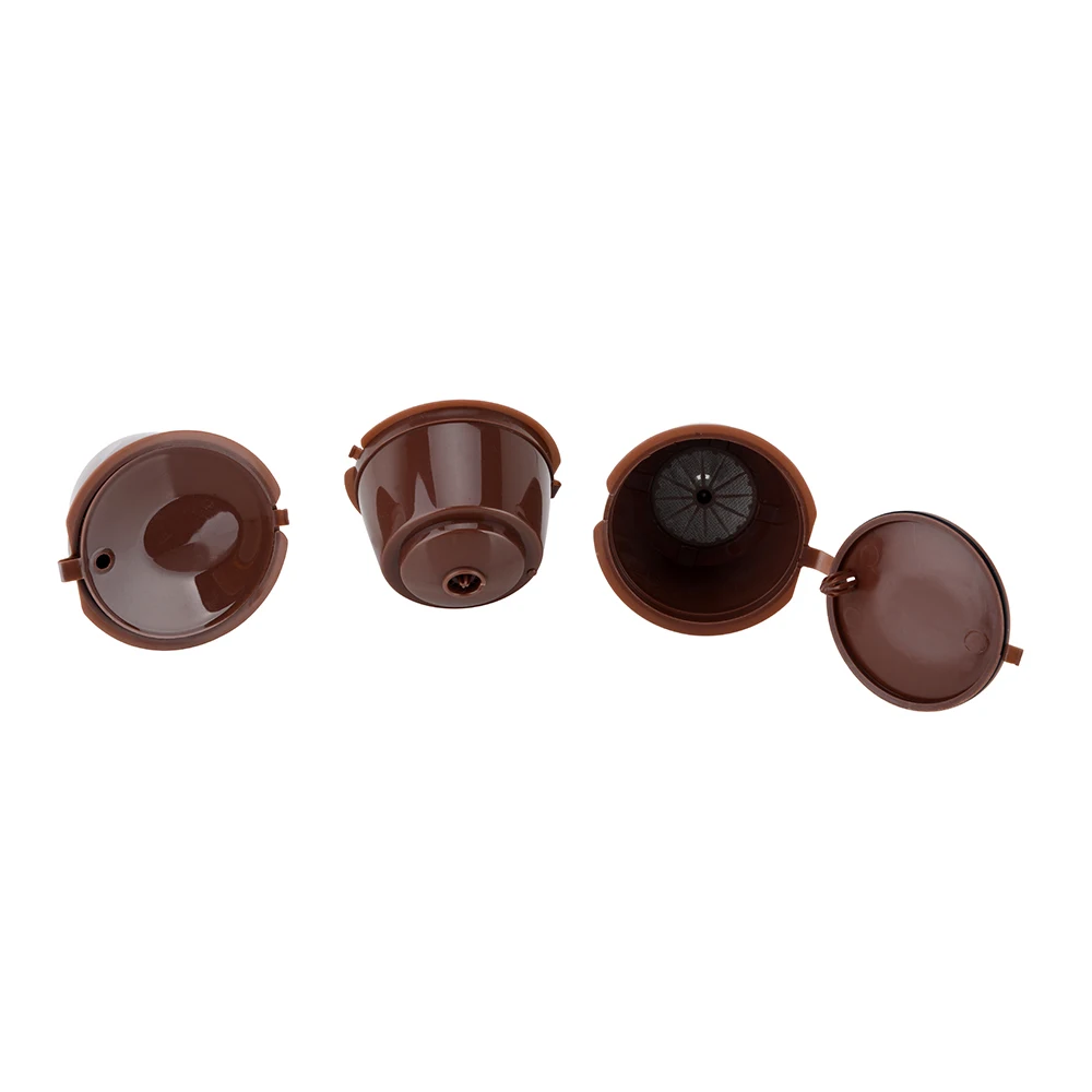 RECAPS Refillable Reusable Refill Coffee Capsule Pod Cup Filter Bracket Adapter for Nescafe Dolce Gusto Machines Brown Color