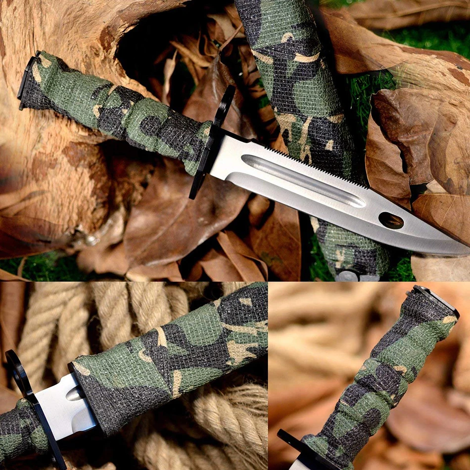 5 Pcs/lot Camping Hiking Self Adhesive Camo Elastic Tape Camo Wrap Outdoor Tools EDC Military Tactical Survival Bandage 5*450cm