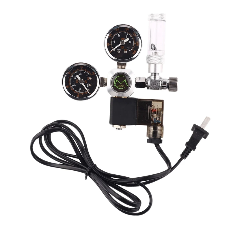 

DSHA Aquarium Co2 Regulator W21.8 G5/8 220V Magnetic Solenoid Check Valve Aquarium Bubble Counter Fish Tank Tool Co2 Control E