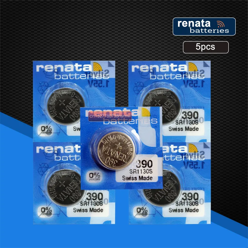 

5pc RETAIL BrandNew Renata LONG LASTING 390 SR1130SW 389 LR54 AG10 Watch Battery Button Coin Cell Swiss Made 100% Original