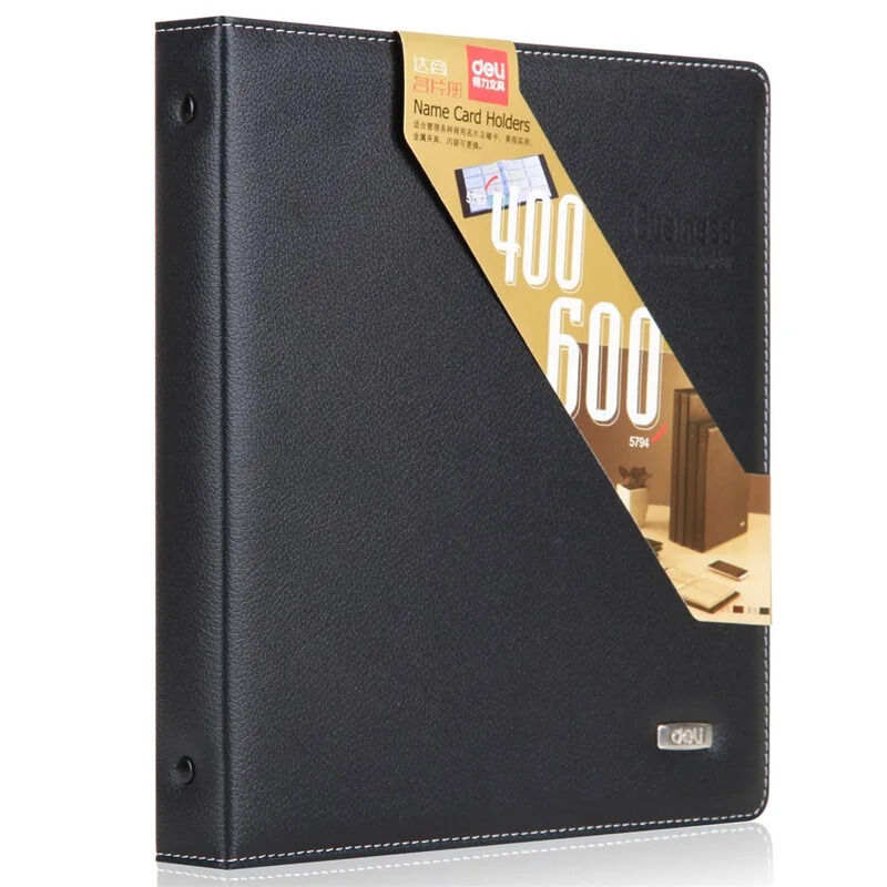 

Deli Super Large Capacity Business Card Book Holder Stock Journal Card Organizer 400 Cards Black Office Supplies Stationery 5793