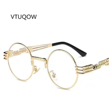 Высокое качество женские солнцезащитные очки в стиле стимпанк Для мужчин Брендовая Дизайнерская обувь Винтаж металлические круглые солнцезащитные очки для женщин, женские солнцезащитные очки, солнечные очки UV400