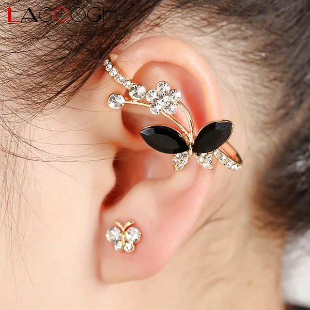Lacoogh 2017 New Trendy Clip On Earrings For Women Alloy Rhinestone Lacoogh 2017 New Trendy Clip On Earrings For Women Alloy Rhinestone Gold Color Ear Cuff