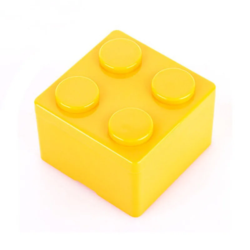 Штабелируемые коробки для хранения строительный блок органайзер для макияжа офисная настольная коробка Подставка для канцелярских принадлежностей компактный ящик Органайзер коробки - Цвет: square-yellow