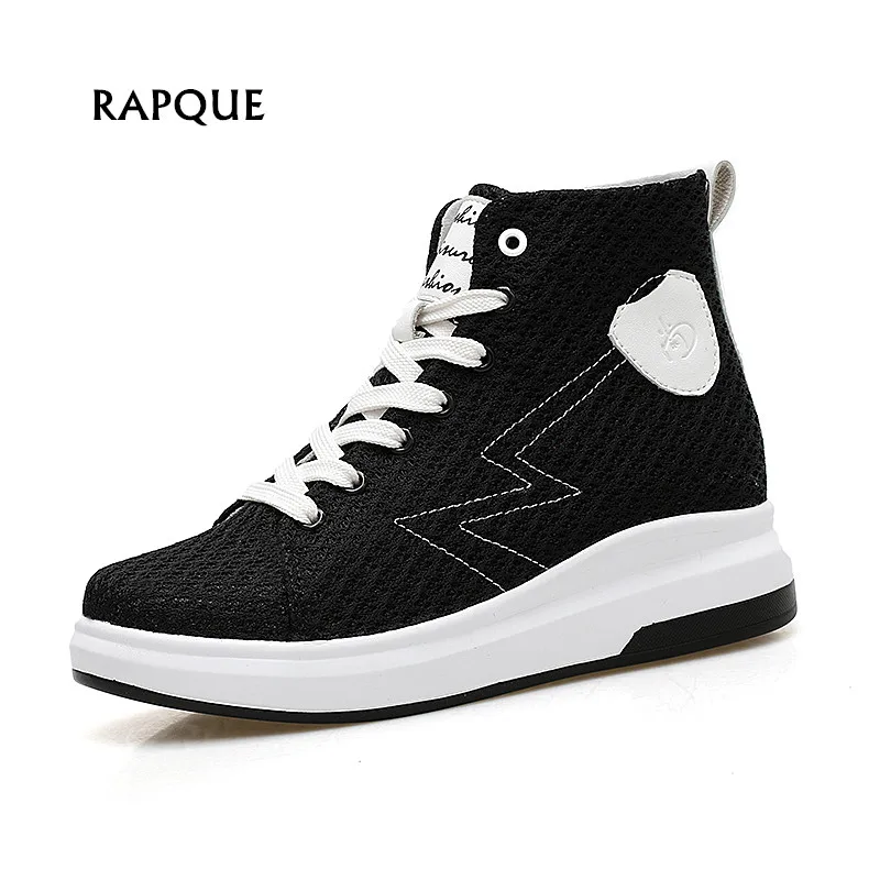 

Heightening women casual shoes Breathable antumn Light Height Increasing ankle boots comfortable shoes Lace-Up four colors