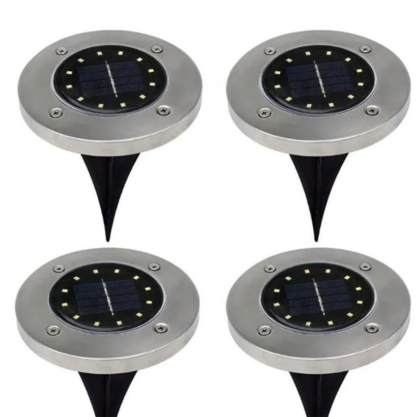 4 шт. 12LED Солнечная энергия похороненный свет под заземлением лампа Открытый Путь