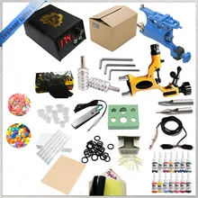 Biomaser TK-2505 Набор для татуировки 2 машинки для татуировки пистолет набор черных чернил блок питания ручки для боди-арта набор инструментов для татуажа Перманентный макияж