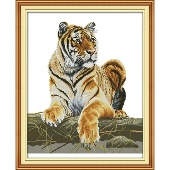 

Everlasting Love Tiger Chinese Cross Stitch Kits Ecological Cotton Stamped Printed 11 14CT DIY Gift Wedding Decoration For Home