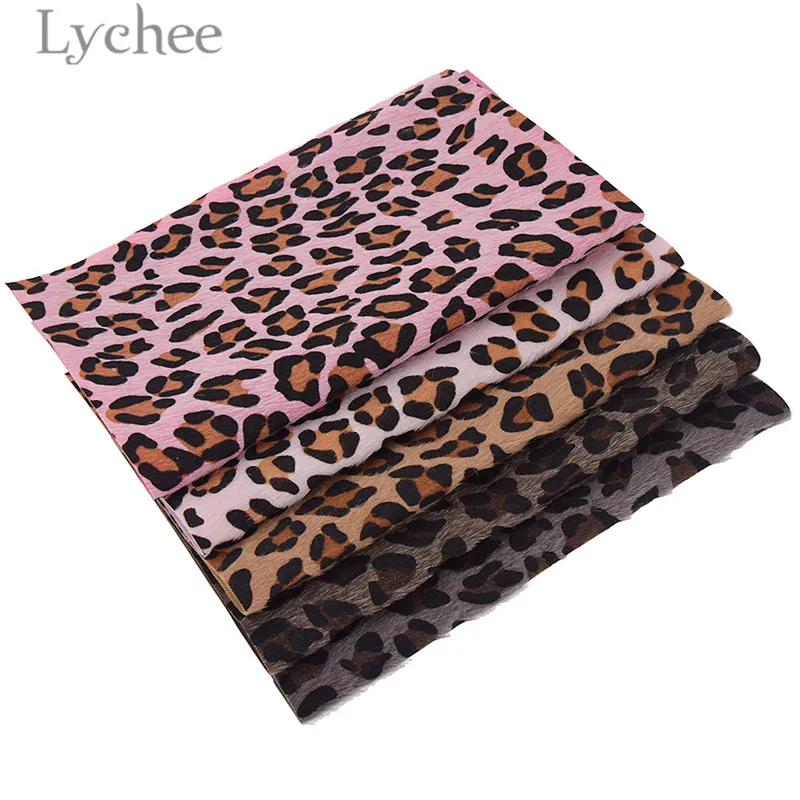 Lychee Life 21x29 см A4 с леопардовым принтом, меховая ткань с животным рисунком, синтетическая кожа, сделай сам, материал для сумок, одежды