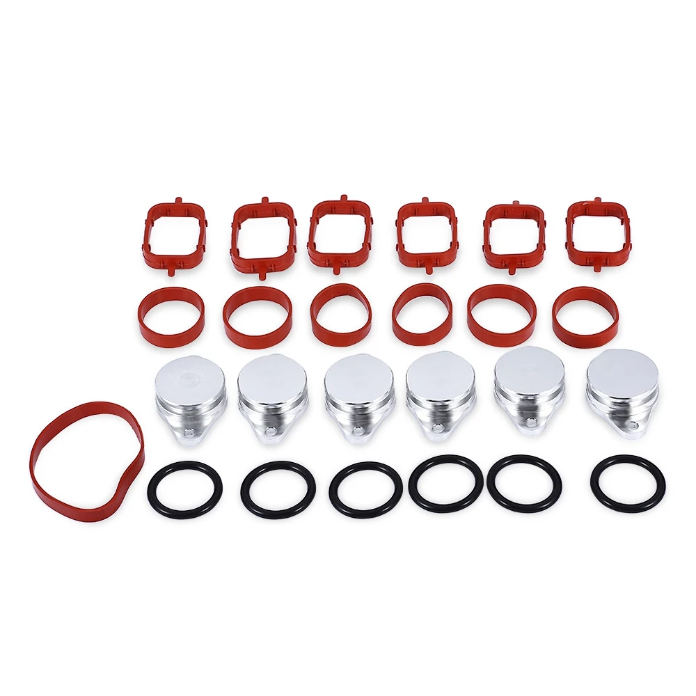 

Free Shipping 6pcs 33mm Diesel Swirl Flap Blanks Replacement Bungs with Intake Manifold Gasket for BMW 320d 330d 520d 525d