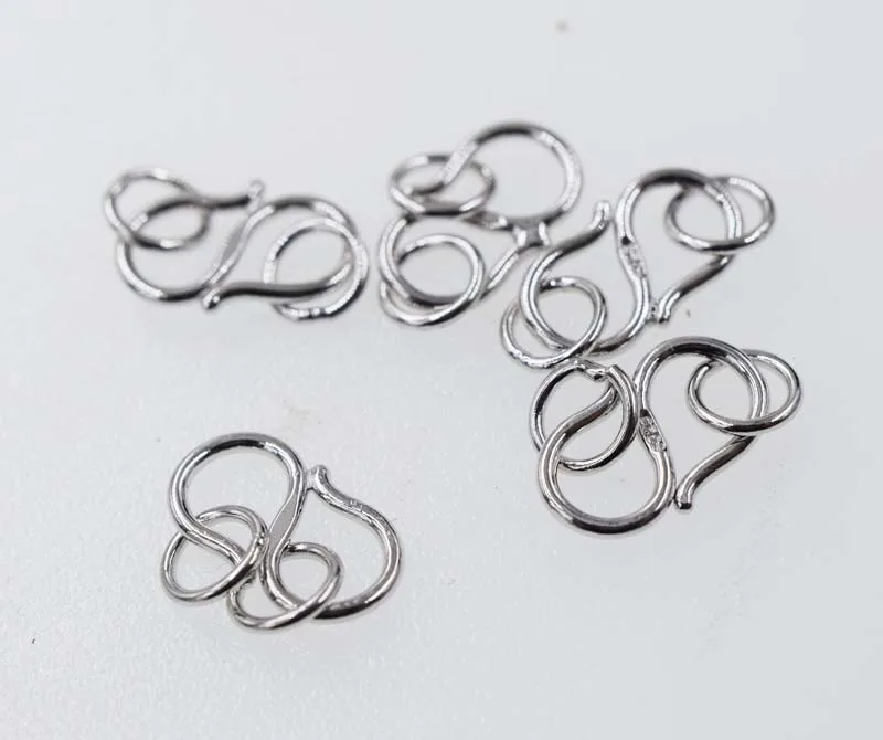 

5pcs white plated s925 Jewelry Clasp for making jewelry DIY wholesale hook FPPJ FPPJ