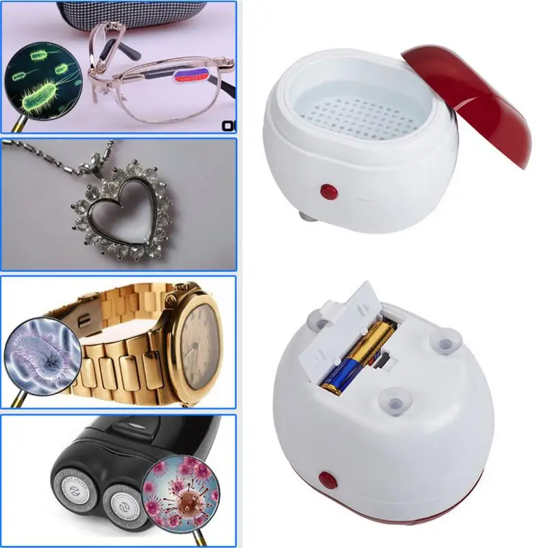 

Household Mini Ultrasonic Jewelry Cleaner Cleaning Machine Basket Jewelry Watches Dental Ultrasound Cleaner Mini Ultrasonic Bath