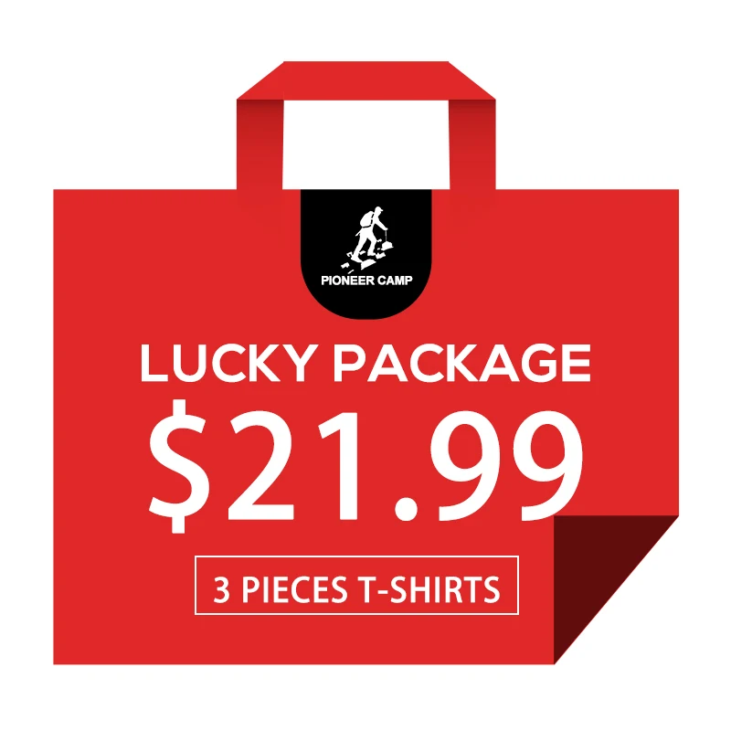 

Pioneer camp mens quality 100% Pure cotton T shirts 3 pieces in the Lucky Package products randomly send out