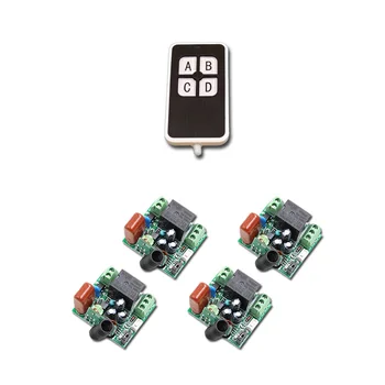 

Simple Design Mini 220V 1CH 4pcs Receivers+1pcs Transmitter RF Wireless Remote Control Power Switch System for Smart Home New