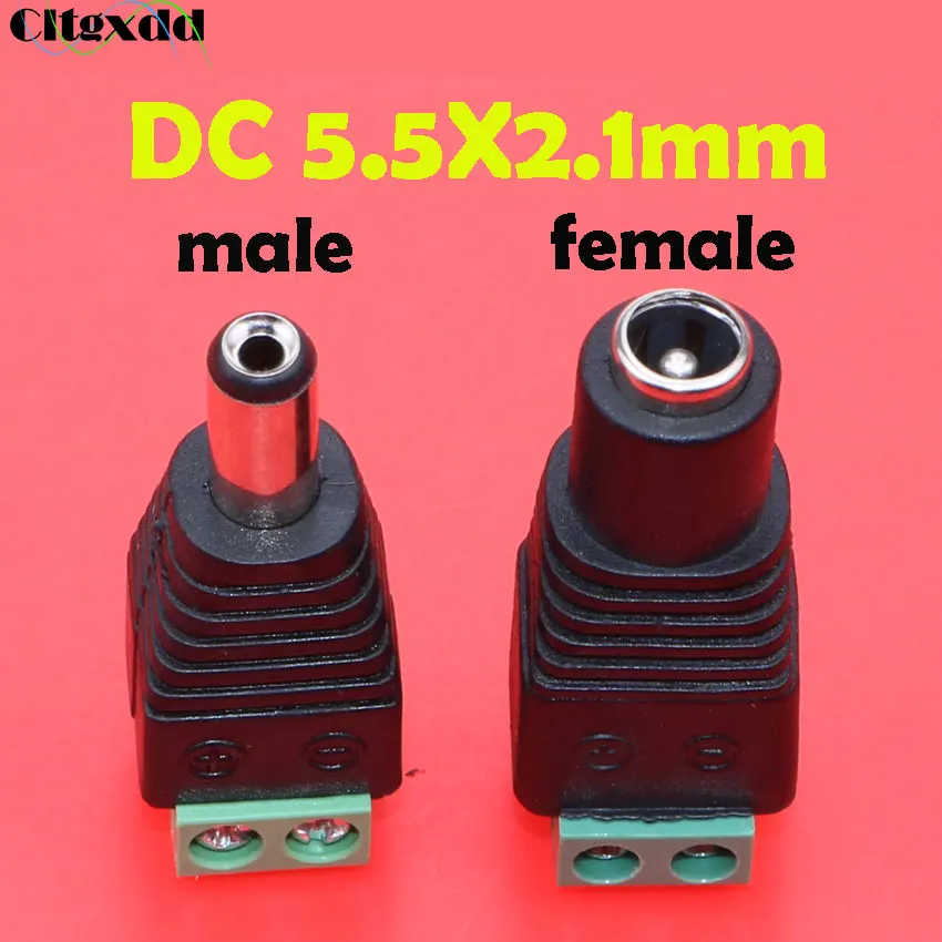 cltgxdd 10pcs DC Power Cable Female Plug Connector Adapter Jack 5.5*2