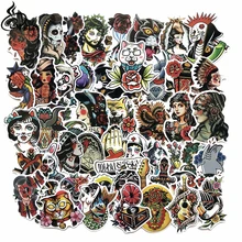 50pcs/lot Cool Color old school tattoo Stickers for Laptop Suitcase Skateboard Funny DIY Graffiti Waterproof decals d015 diy 11 50pcs lot