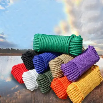 

30M Solid Braided Nylon Rope Rot and Weather Resistant Rope for Camping Indoor and Outdoor Sports 6mm