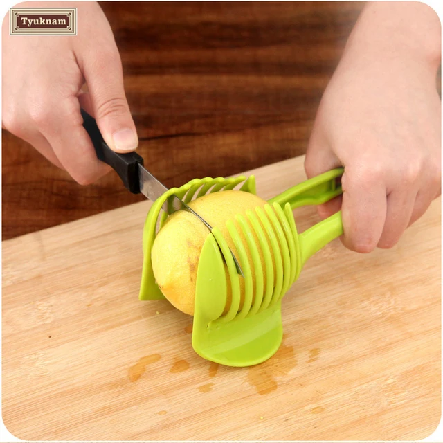 onion tomato vegetable slicer cutting aid guide holder slicing